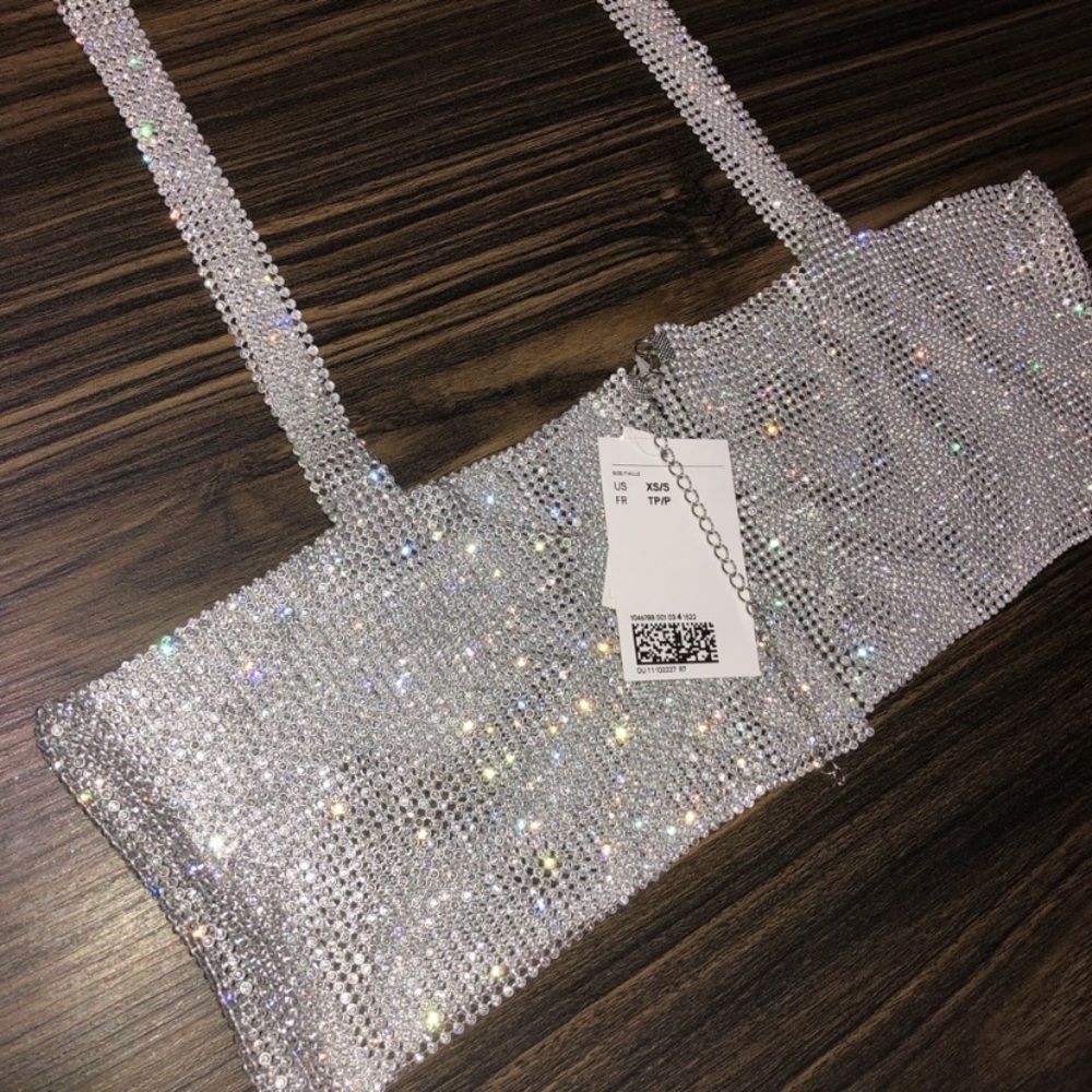 NWT Rhinestone Crop Top - Picture 5 of 6